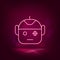 Robot, scanning, smart, security neon icon - vector. Artificial intelligence