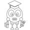 Robot scientist icon, robot student icon black vector