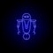 robot, scout line icon in blue neon style. Signs and symbols can be used for web, logo, mobile app, UI, UX