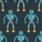 Robot seamless pattern. Background of technological machines wit