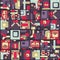 Robot seamless pattern in puzzle