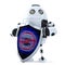 Robot with shield. Virus protection concept. Isolated. Contains clipping path