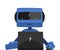 Robot Sitting in front of Computer, Friendly Android Working with Laptop, Artificial Intelligence Concept Vector