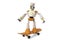 Robot with skateboard ,3D illustration.