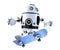 Robot with skateboard. Technology concept. 3D illustration. Cont