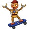 Robot Skateboarding Cartoon Colored Clipart