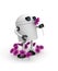 Robot sniffing flower