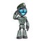 Robot solider, military robot 3d rendering on white background