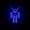 robot speedometer line icon in blue neon style. Signs and symbols can be used for web, logo, mobile app, UI, UX