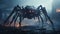 robot spider in destroyed city, dark generative ai illustration