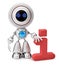 Robot standing near to an information icon