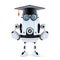 Robot student with mortarboard