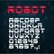 Robot Technology font. Geometric, sport, futuristic, future techno alphabet. Letters and numbers for military, industrial etc.