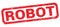 ROBOT text written on red rectangle stamp