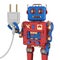 Robot tin toy with plug