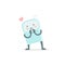 Robot toy love you and shy. Cute small new emoji sticker Icon. Very cute for child kid picture with heart. You are