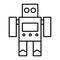 Robot toy thin line icon. Cyborg vector illustration isolated on white. Toy outline style design, designed for web and