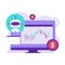 Robot trader assistant on stock market illustration design concept