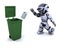 Robot with trash