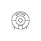 Robot vacuum cleaner, household electronic equipment thin line icon. Linear vector symbol