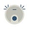 Robot vacuum cleaner icon. Clean floor. Cleaning of dirt, dust. Smart robotic household appliance for cleaning