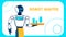 Robot Waiter Services Flat Vector Banner Template