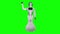 Robot waving goodbye. Green screen. Slow motion