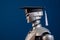 Robot wearing a university graduation cap. Ai learning and education. Generative ai