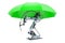 Robot welding under umbrella. 3D rendering