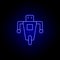 robot, wheel line icon in blue neon style. Signs and symbols can be used for web, logo, mobile app, UI, UX