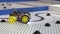 Robot on wheels constructed by programmers at a robotics competitions. Education of children