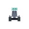 Robot with wheels flat style icon