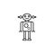 Robot, woman, gear outline icon. Signs and symbols can be used for web, logo, mobile app, UI, UX