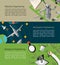 Robotic, aerospace, and biological engineering education infographic banner template layout background website page