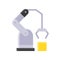 Robotic arm manufacturing vector, Robotics related flat design icon