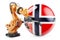 Robotic arm with Norwegian flag. Modern technology, industry and production in Norway concept, 3D rendering