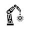 robotic arm semiconductor manufacturing glyph icon vector illustration