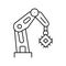 robotic arm semiconductor manufacturing line icon vector illustration