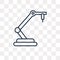 Robotic arm vector icon isolated on transparent background, line