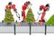 Robotic arms decorate the Christmas Tree. 3D rendering