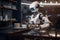 A robotic barista making coffee in a cafe