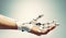 Robotic bionic hand connected with human hand