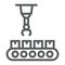 Robotic Conveyor line icon, technology and conveyor, package system sign, vector graphics, a linear pattern on a white