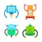 Robotic Creatures Collection Vector Illustration