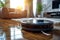 Robotic efficiency Smart vacuum cleaner autonomously cleans living room space