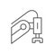 Robotic equipment line outline icon