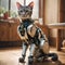 Robotic futuristic cat