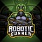 Robotic gunner esport mascot logo