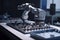 robotic hand assembling precision parts in assembly line