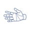 Robotic hand black line icon. Type of mechanical arm, usually programmable, with similar functions to a human arm. Pictogram for